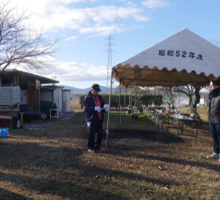 協働作業時朝礼 理事長挨拶